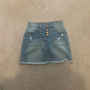 Justice Blue Distressed Mini Skirt